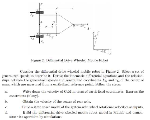 Solved 1 18 Figure 2: Differential Drive Wheeled Mobile | Chegg.com