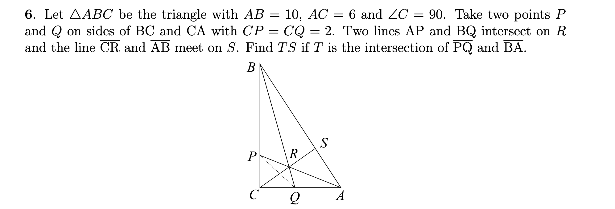 6. Let ABC be the triangle with AB=10,AC=6 and | Chegg.com