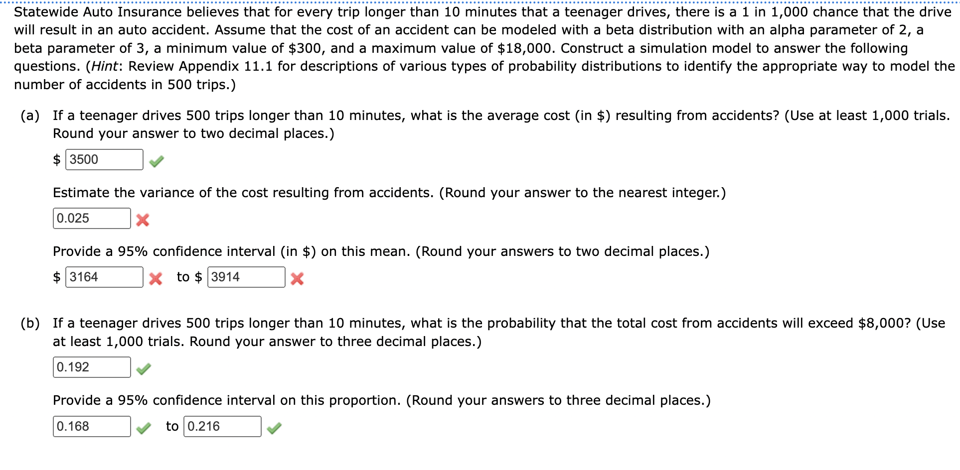 Solved Statewide Auto Insurance believes that for every trip | Chegg.com