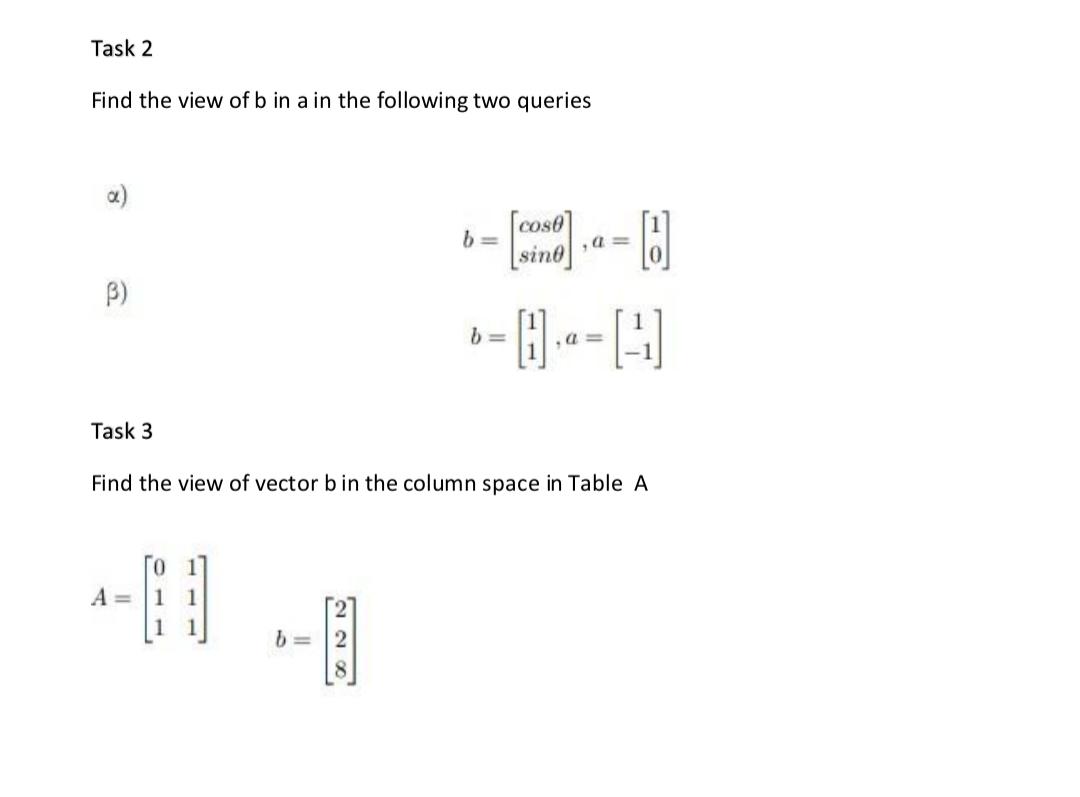 Solved Task 2 Find The View Of B In A In The Following Two | Chegg.com