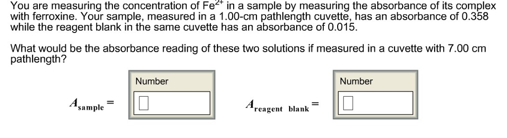 Solved You are measuring the concentration of Fein a sample | Chegg.com
