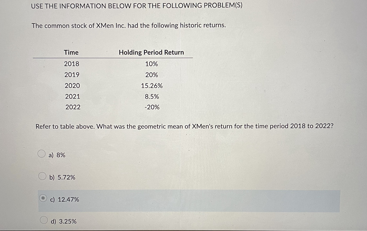 Solved USE THE INFORMATION BELOW FOR THE FOLLOWING | Chegg.com