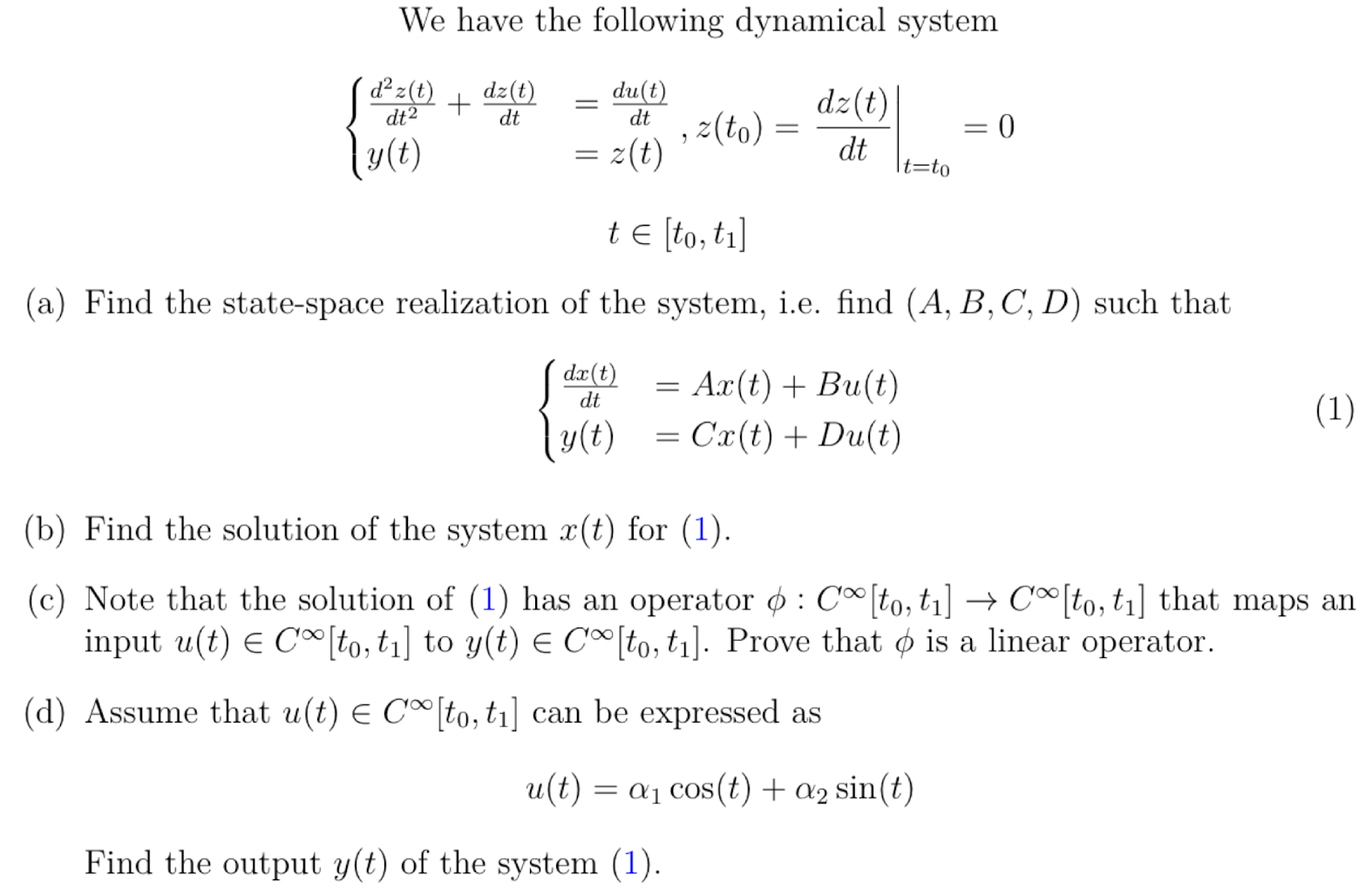 We Have The Following Dynamical System | Chegg.com