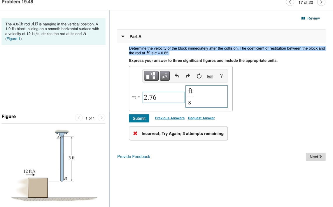 Solved The 4.0-lb Rod AB Is Hanging In The Vertical | Chegg.com