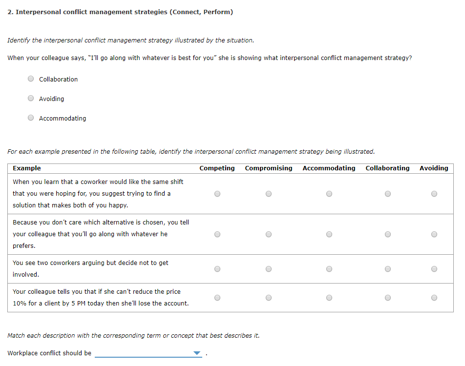 Solved 2. Interpersonal conflict management strategies | Chegg.com