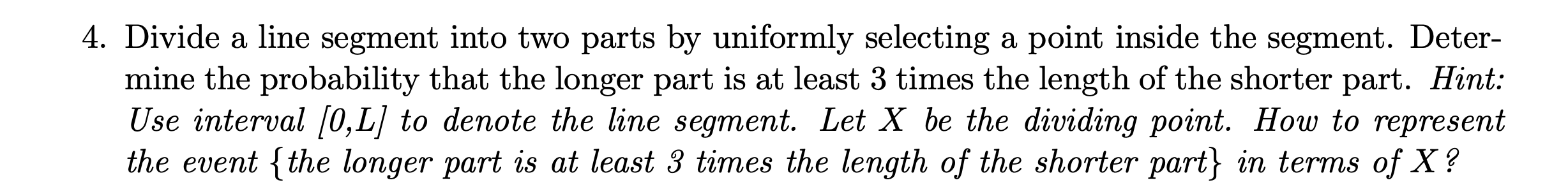 Solved 4. Divide a line segment into two parts by uniformly | Chegg.com