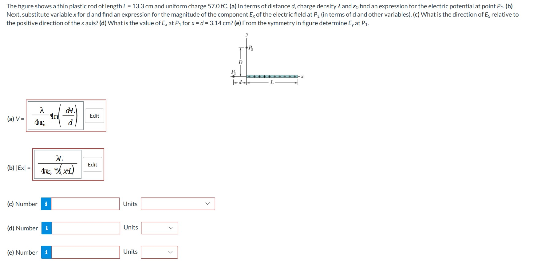 Solved The figure shows a thin plastic rod of length L =