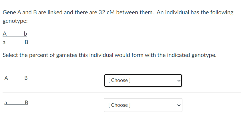 Solved Gene A And B Are Linked And There Are 32 CM Between | Chegg.com