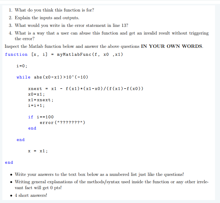 Solved 1. What do you think this function is for? 2. Explain | Chegg.com