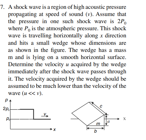 Solved 7. A Shock Wave Is A Region Of High Acoustic Pressure 