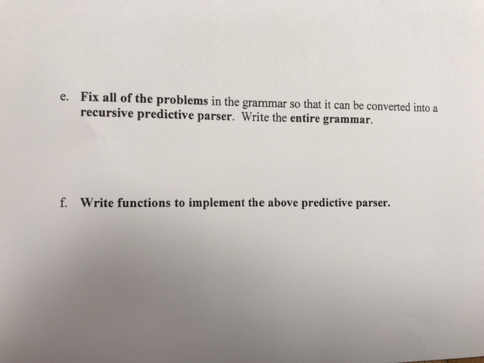 Solved use the following grammer to answer A-> A and | Chegg.com