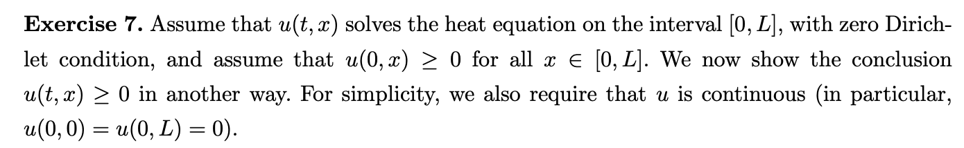 Exercise 7. Assume that u(t,x) solves the heat | Chegg.com