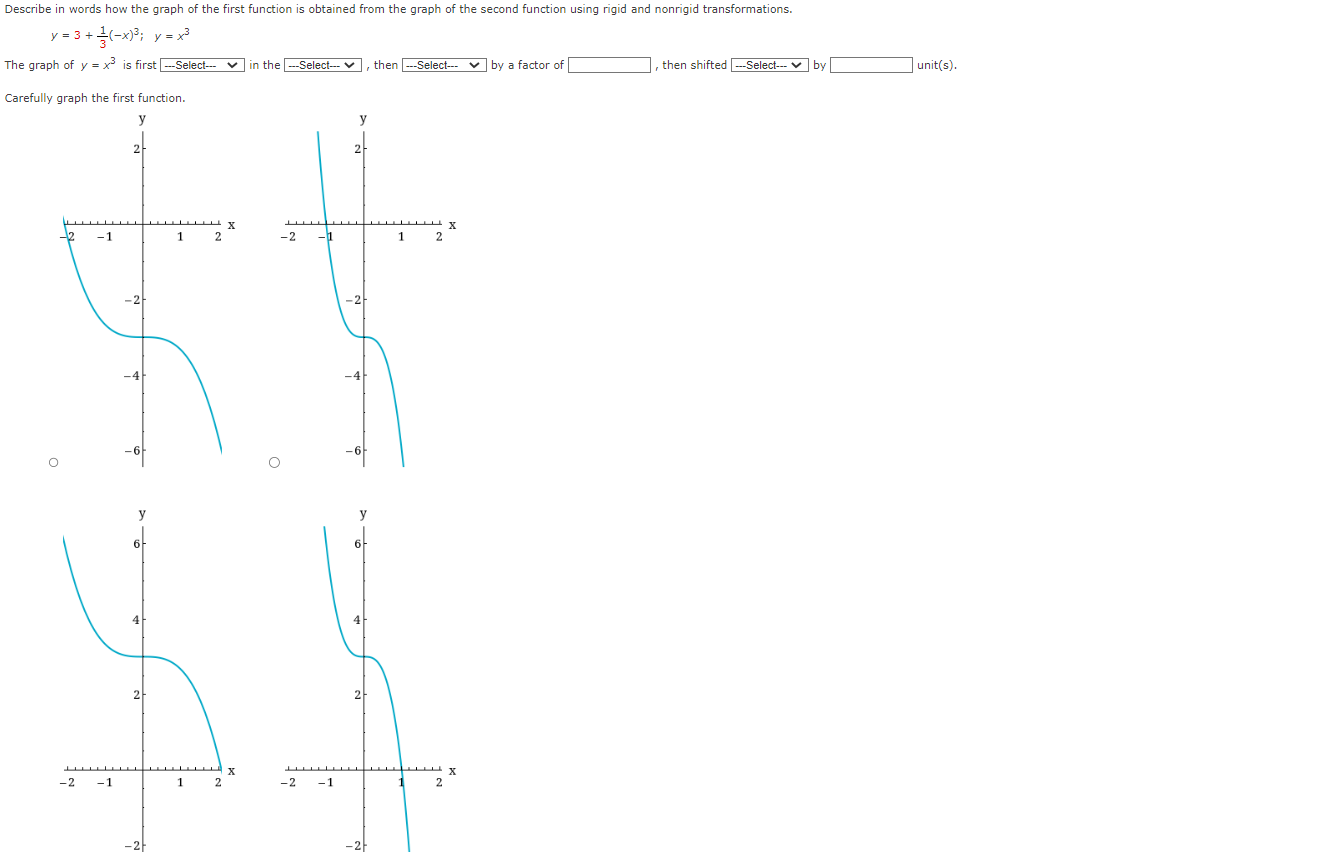 Solved Describe in words how the graph of the first function | Chegg.com