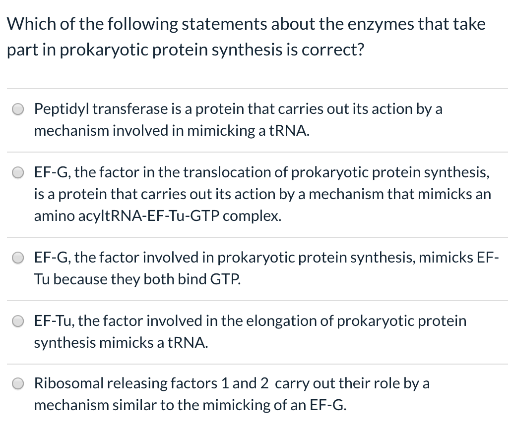 Solved Which of the following statements about the enzymes