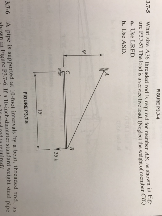 Solved FIGURE P3.74 What size A36 threaded rod is required