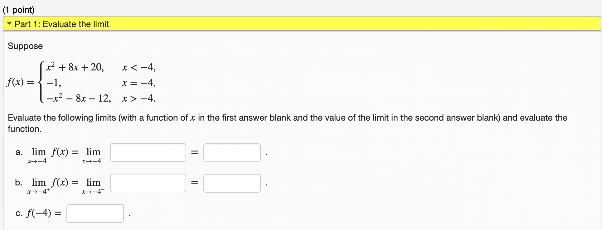 Solved Part 1: Evaluate The Limit Suppose | Chegg.com