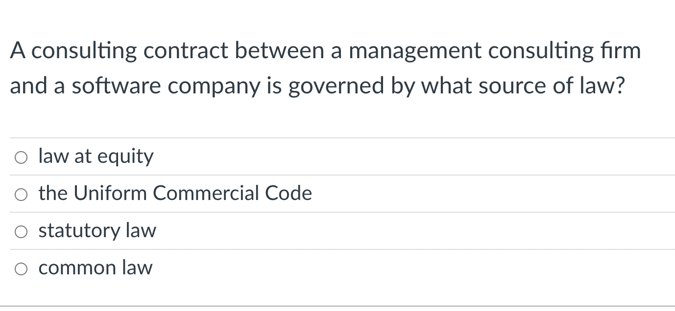 Solved A consulting contract between a management consulting | Chegg.com