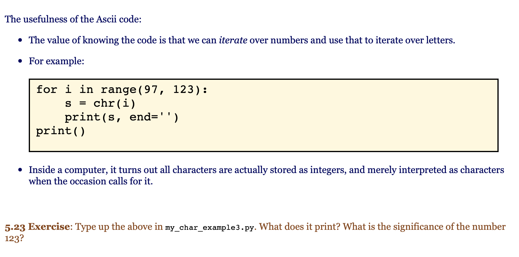 Solved The usefulness of the Ascii code: • The value of | Chegg.com