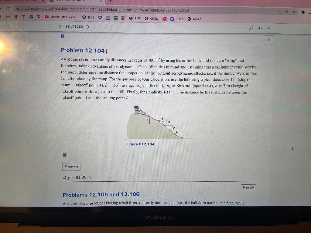 An alpine ski jumper can fly distances in excess of