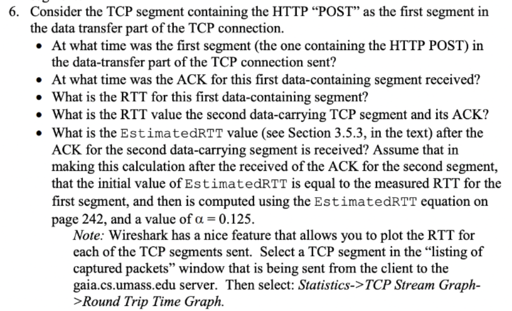 Solved Consider The TCP Segment Containing The HTTP "POST" | Chegg.com