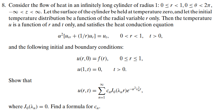 Solved Consider The Flow Of Heat In An Infinitely Long 