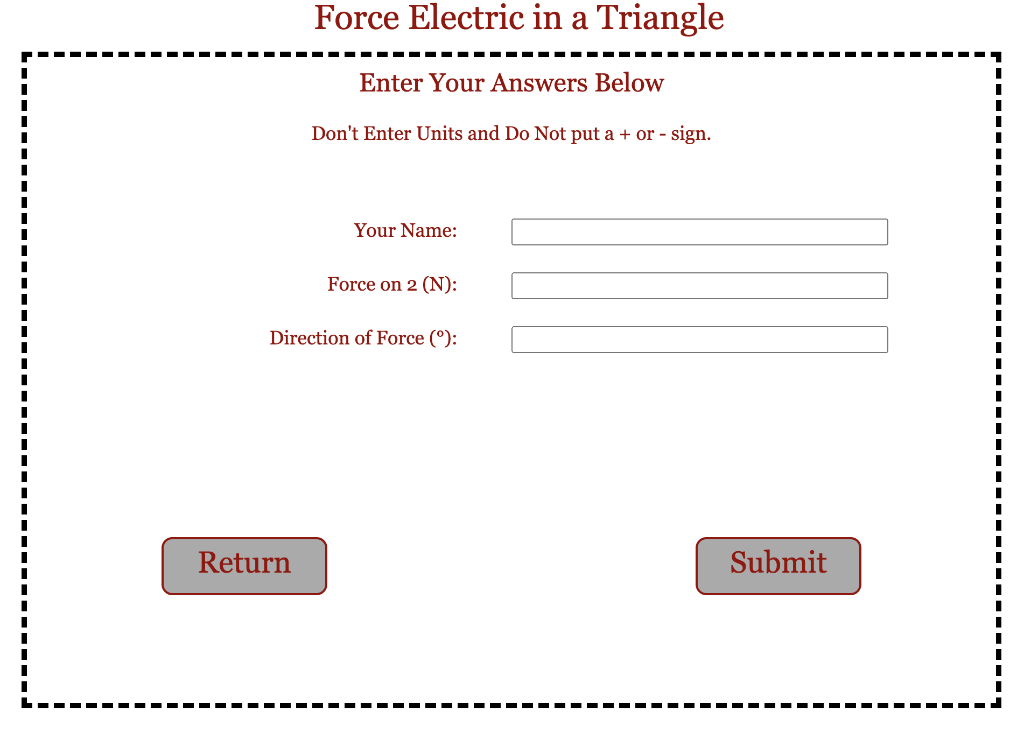 Solved Force Electric in a Triangle You will be presented | Chegg.com