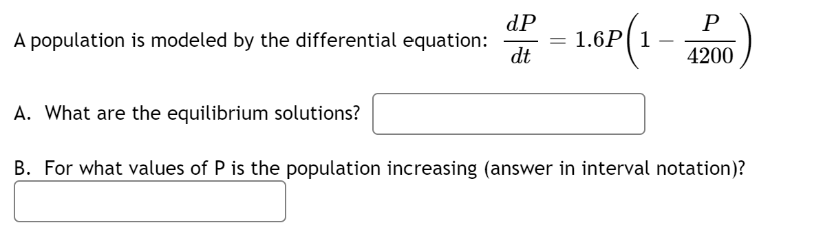 Solved A population is modeled by the differential equation: | Chegg.com