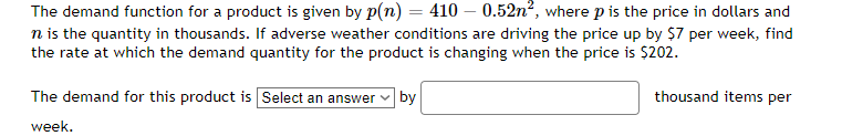 Solved The demand function for a product is given by | Chegg.com