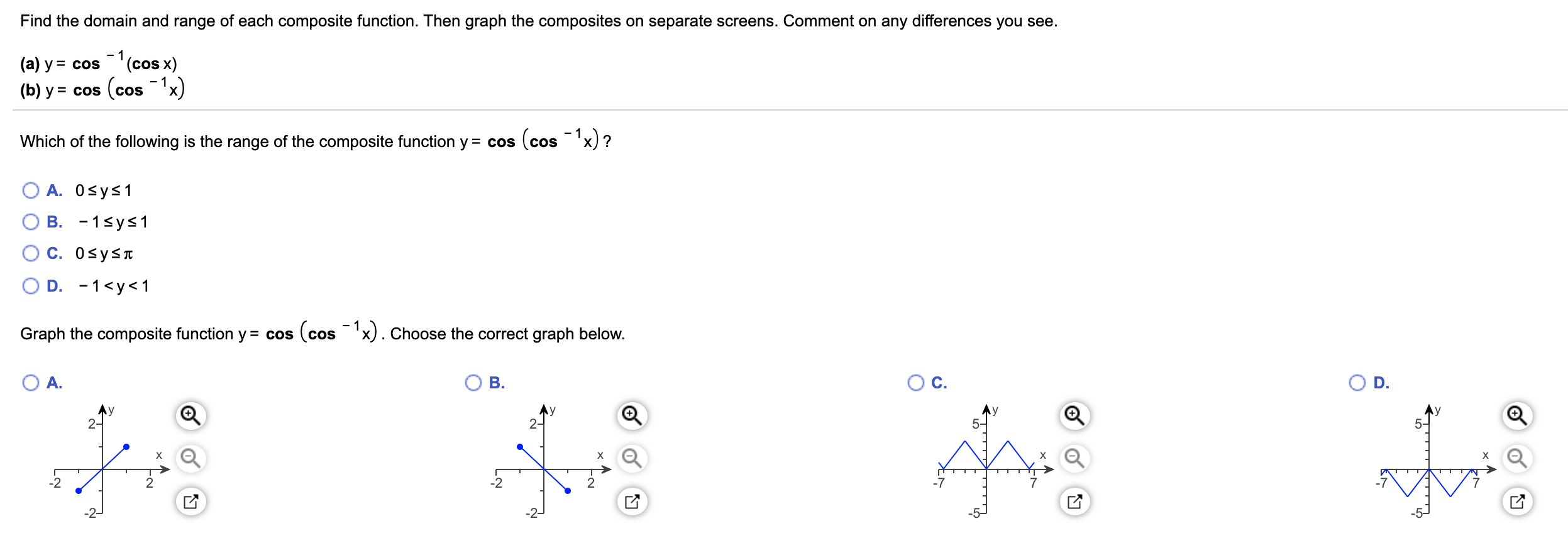 Solved Find the domain and range of each composite function. | Chegg.com