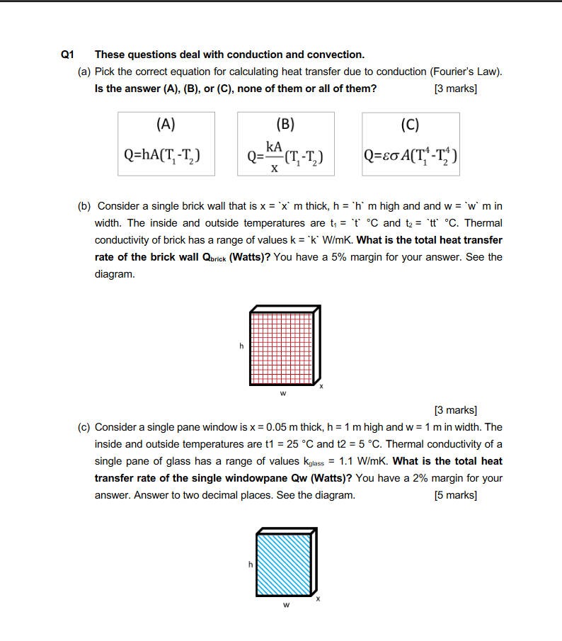 Solved Q1 These questions deal with conduction and | Chegg.com