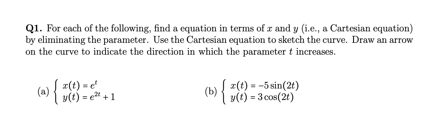 Solved Q1. For each of the following, find a equation in | Chegg.com