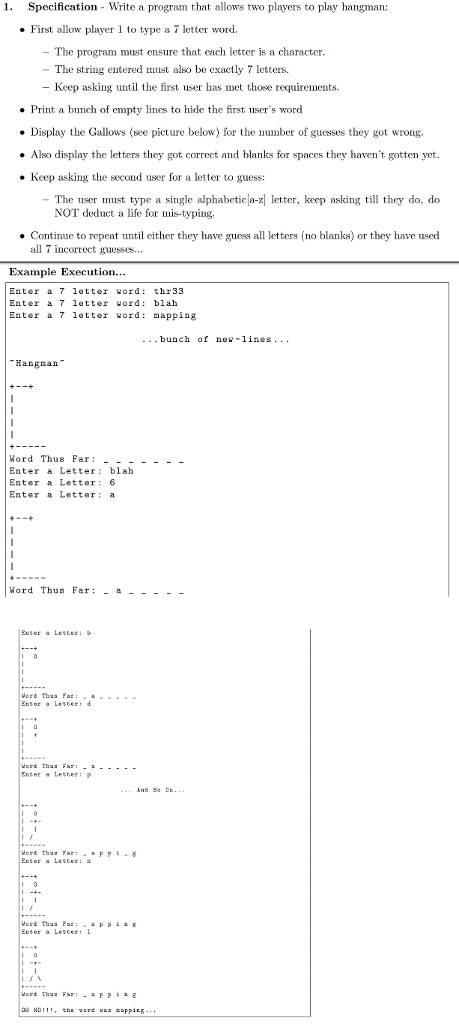 Solved 1. Specification Write a program that allows two | Chegg.com