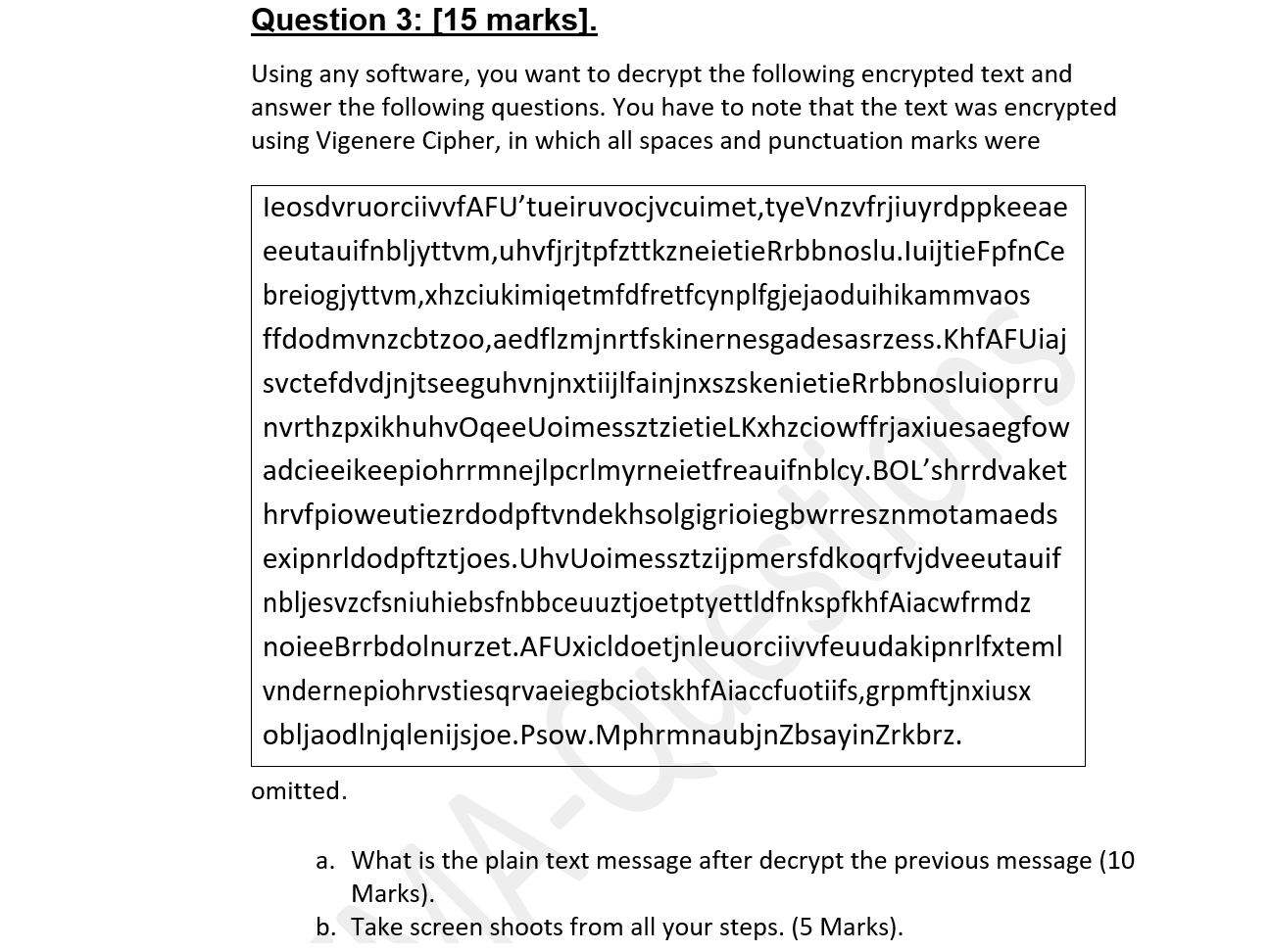 Solved Question 3: (15 marks). Using any software, you want | Chegg.com