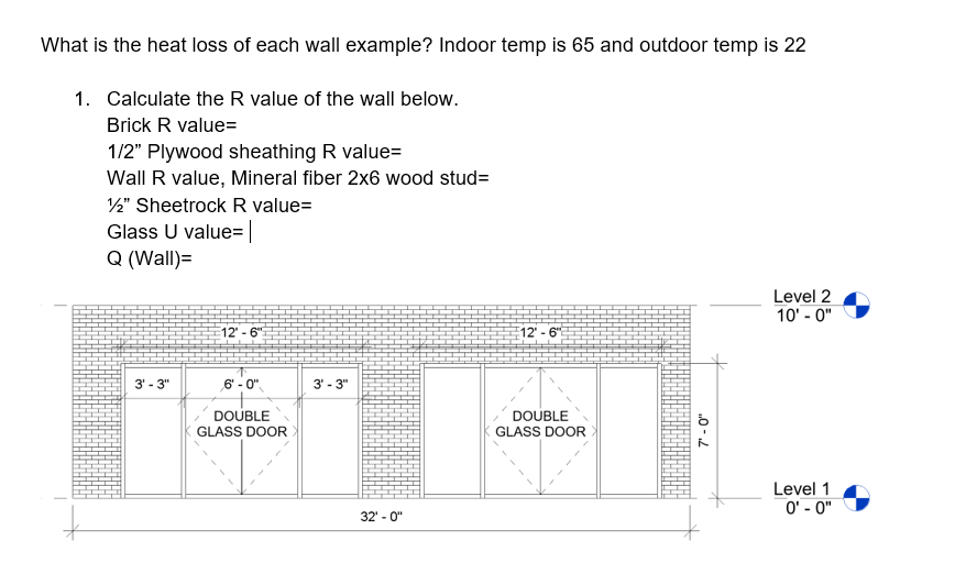 Solved What is the heat loss of each wall example? Indoor | Chegg.com