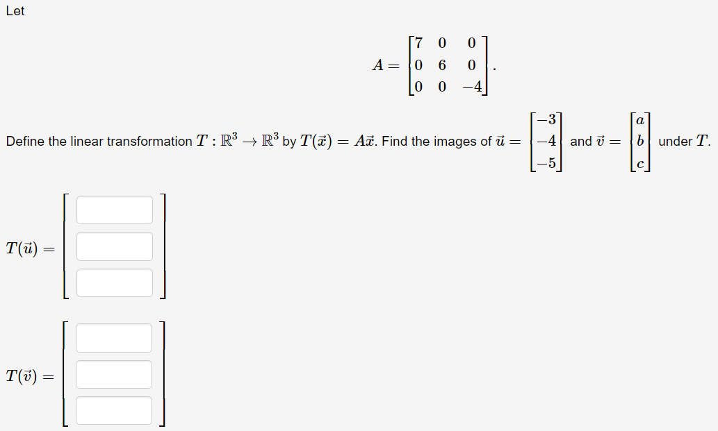 Solved Define The Linear Transformation T R 3→r 3 By