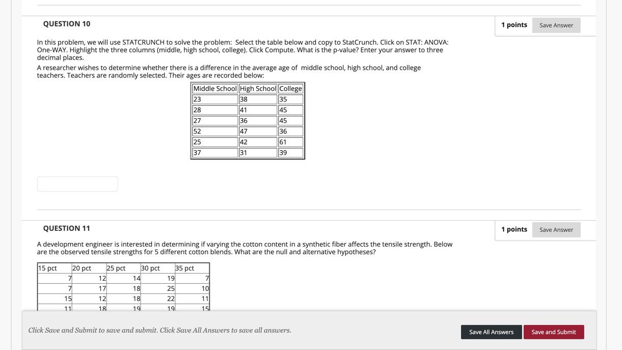 Solved QUESTION 10 1 points Save Answer In this problem, we | Chegg.com