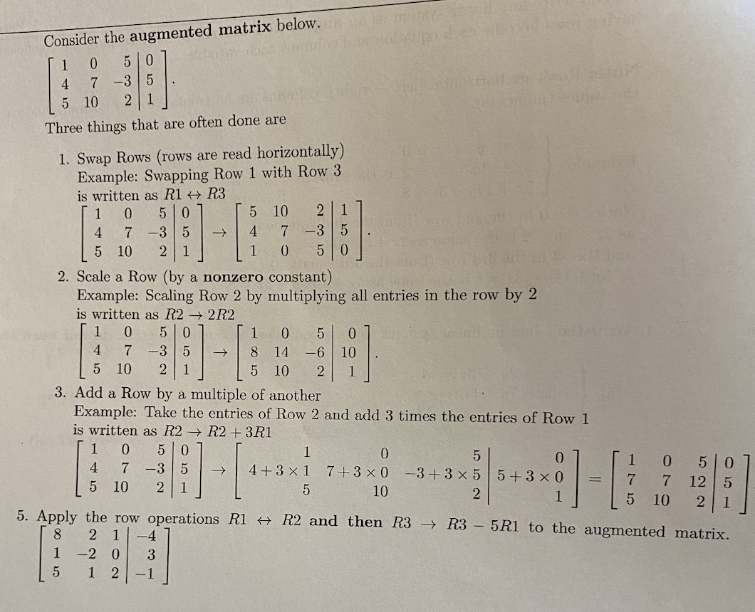 Consider the augmented matrix below. | Chegg.com