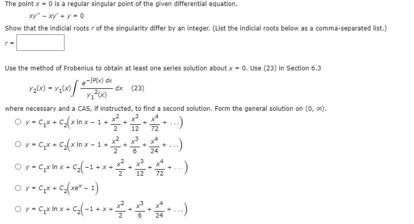 solved-the-point-x-0-is-a-regular-singular-point-of-the-chegg