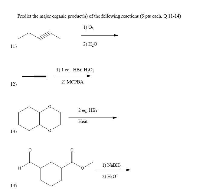 Solved Predict the major organic product(s) of the following | Chegg.com