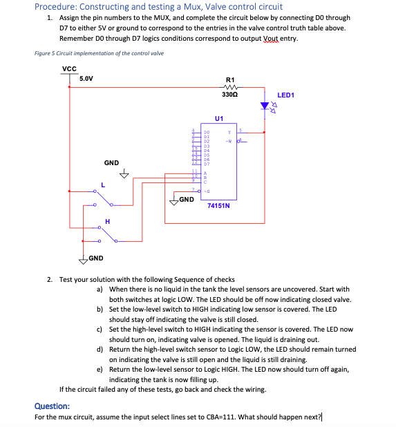 Solved Assign the pin numbers to the MUX, and complete the | Chegg.com