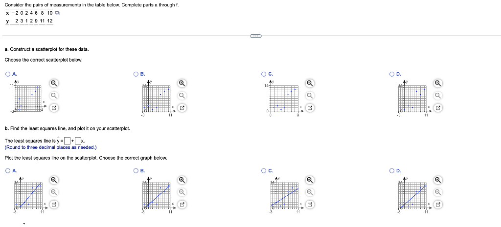 Solved Consider The Pairs Of Measurements In The Table Chegg Com