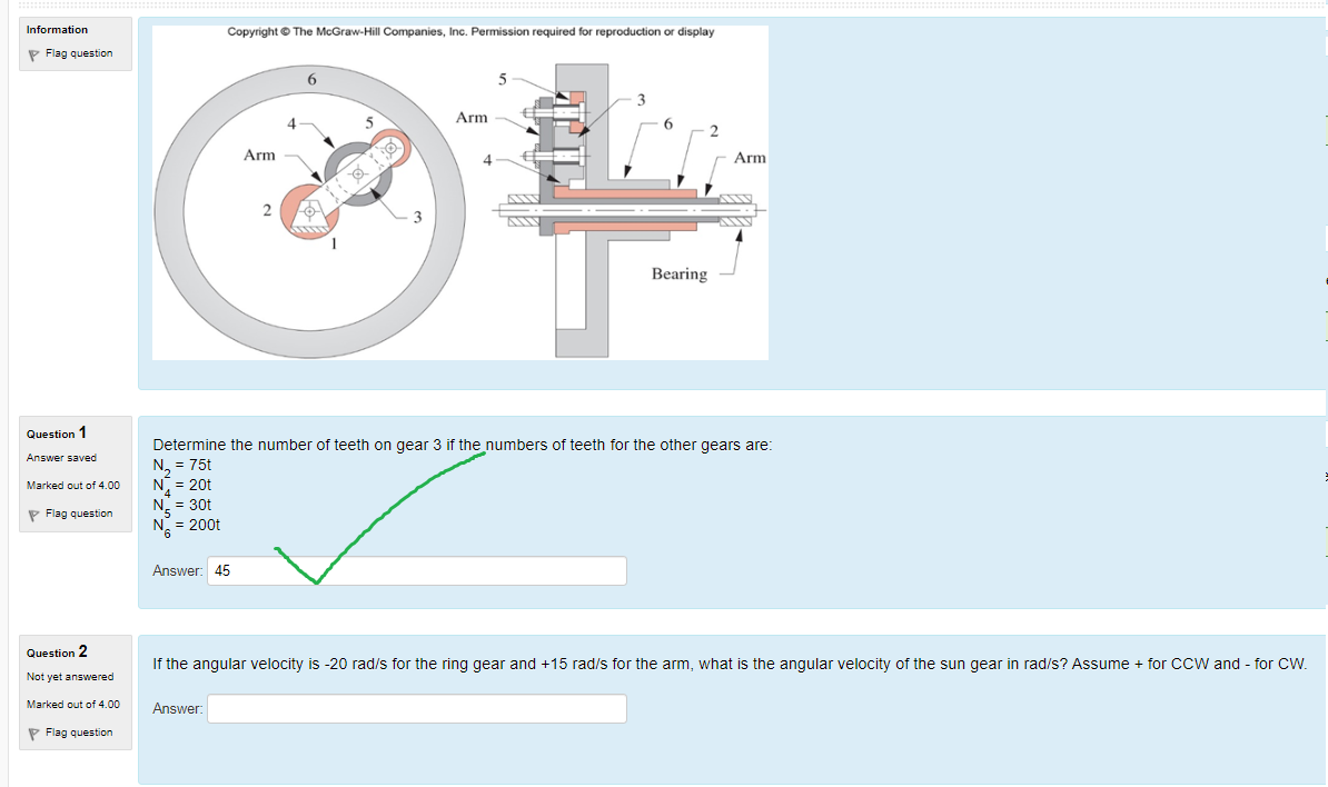 Solved Need #2. If the angular velocity is -20 rad/s for the | Chegg.com
