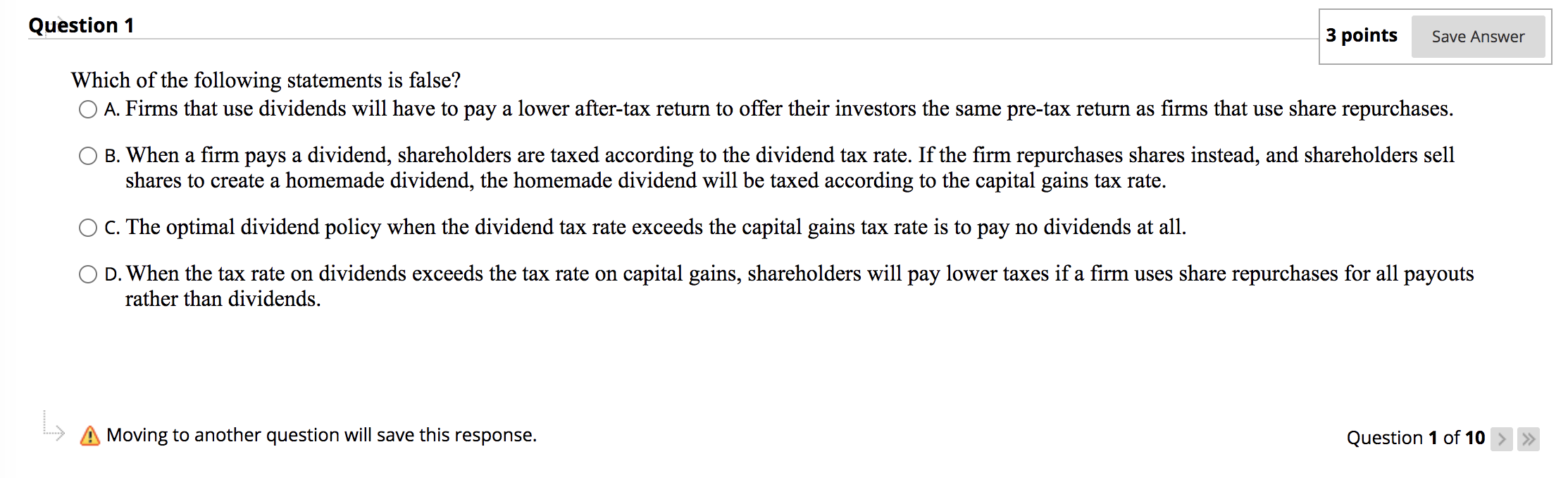 Solved Question 1 3 points Save Answer Which of the | Chegg.com