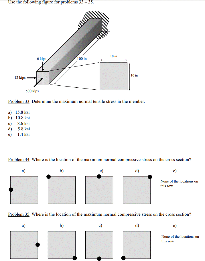 Solved Use the following figure for problems 33 – 35. 10 in | Chegg.com