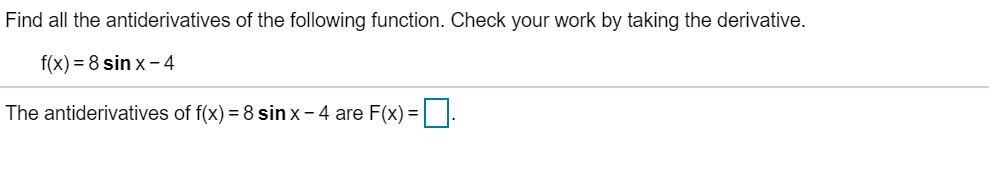 Solved Find All The Antiderivatives Of The Following | Chegg.com