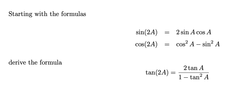 Solved How Would One Go About Deriving The Formula Given 