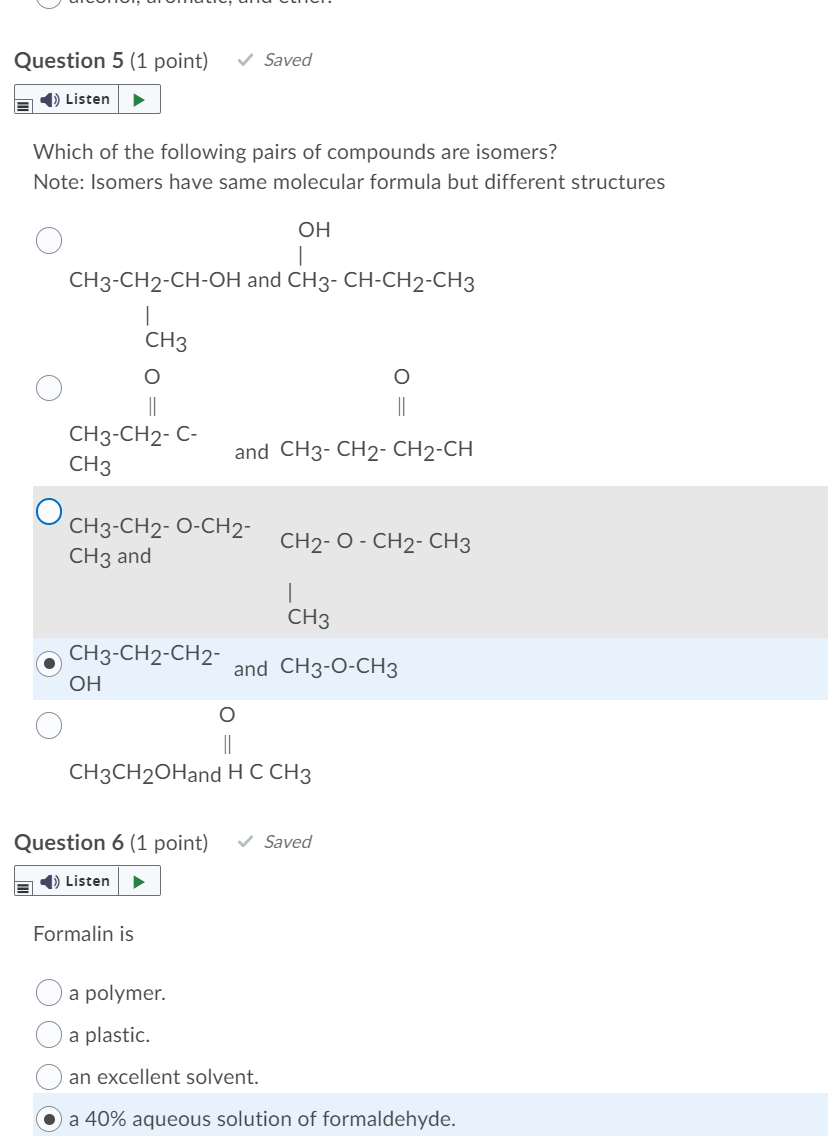 Solved Question 5 (1 point) Saved ) Listen Which of the | Chegg.com