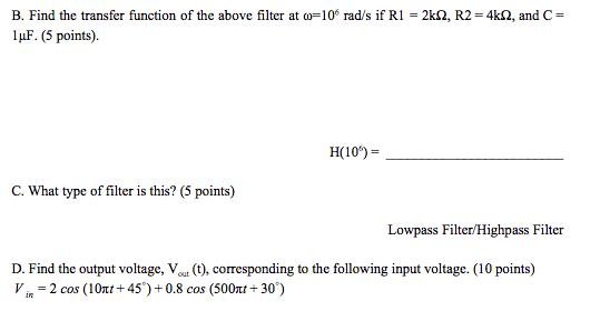 Solved Problem 2 30 Points Assume The Following Filter