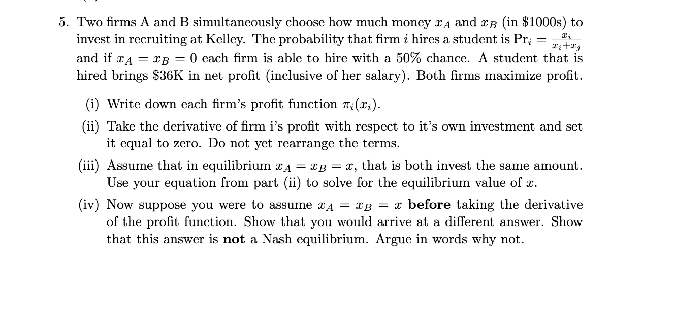 Solved Two Firms A And B Simultaneously Choose How Much | Chegg.com