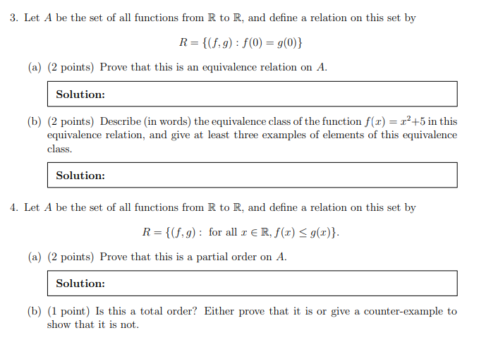 Solved Let a∈R. Let f,g be two functions defined on R. Which